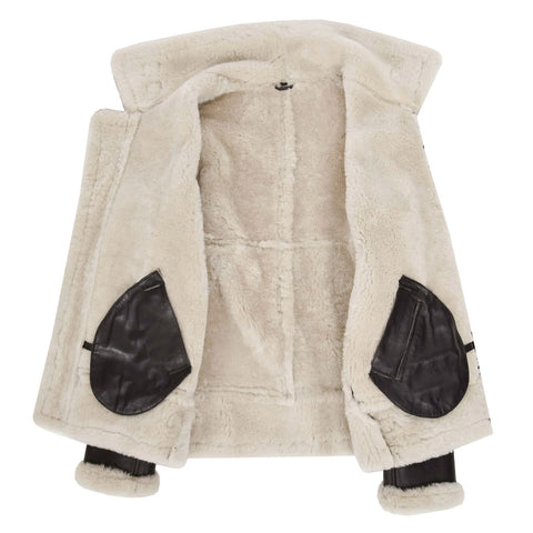 Men's Classic Original Sheepskin Shearling Aviator Leather Jacket