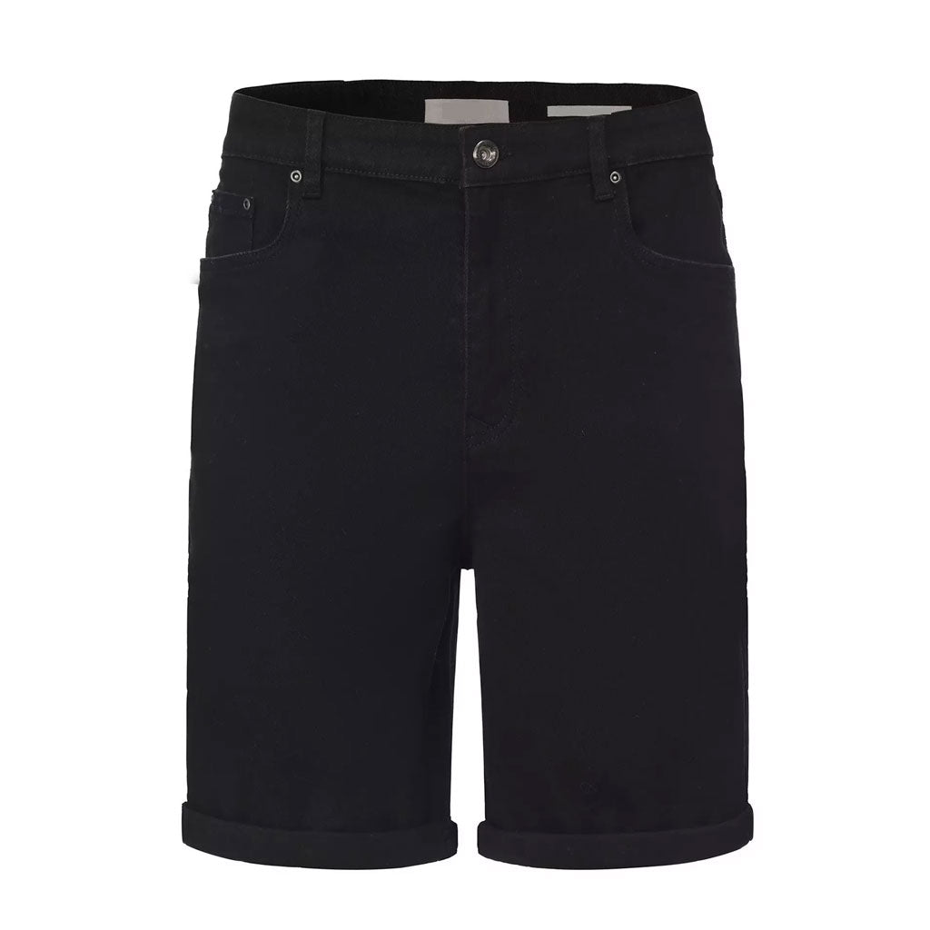 Classic Black Denim Shorts