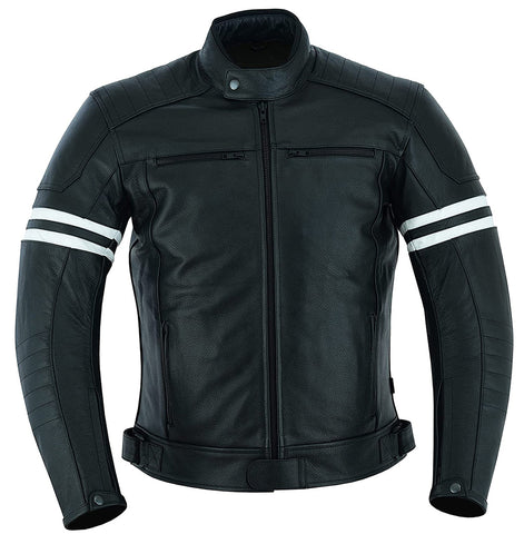 Men’s Black Café Racer Motorbike Leather Jacket