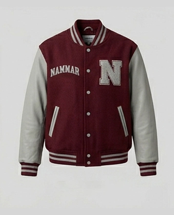 Maroon & Grey Varsity Jacket – “Nammar N” Edition