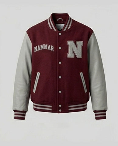 Maroon & Grey Varsity Jacket – “Nammar N” Edition