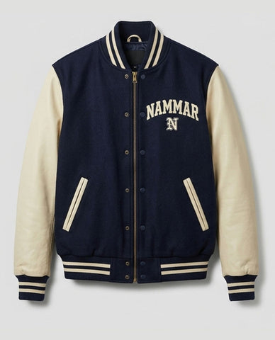 Navy & Cream Varsity Jacket Stylish Varsity Jacket for Men
