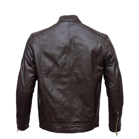 Men’s Classic Black Quilted Biker Leather Jacket