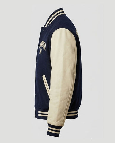 Navy & Cream Varsity Jacket Stylish Varsity Jacket for Men