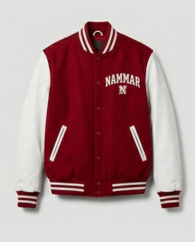 Red & White Varsity Jacket – Nammar Classic Varsity Jacket