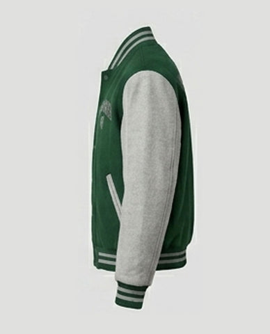 Premium Green Letterman Jacket – Nammar Embroidered Varsity Style