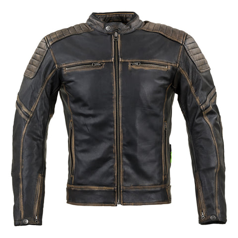 Vintage Black Café Racer Motorbike Leather Jacket
